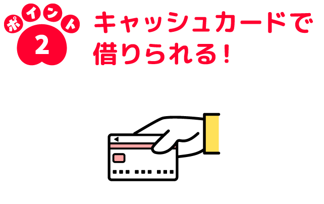 ポイント2 キャッシュカードで借りられる！のイラスト